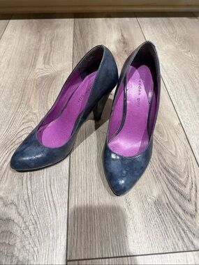 Madden Girl Navy Pointed Toe High Heels with Purple Insole Brooklyn